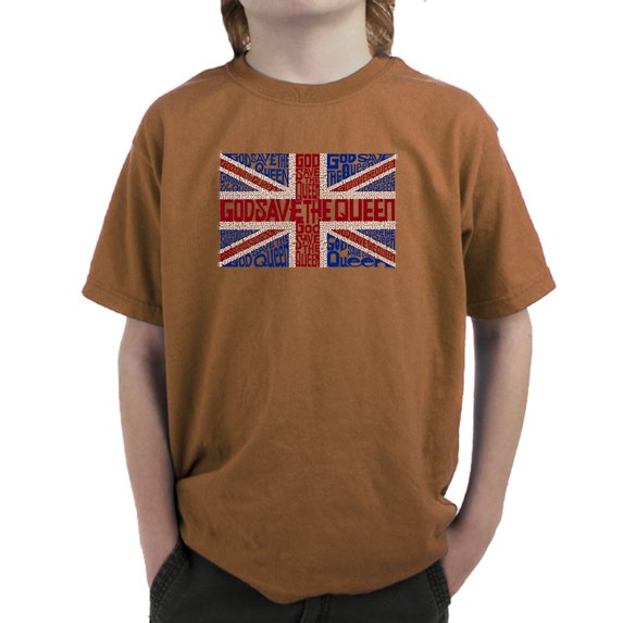 LA Pop Art Boy's Word Art T-shirt - God Save The Queen