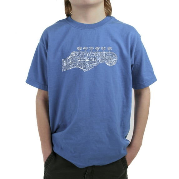 LA Pop Art Boy's Word Art T-shirt - Guitar Head