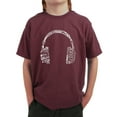 thumbnail image 1 of LA Pop Art Boy's Word Art T-shirt - HEADPHONES - LANGUAGES, 1 of 2