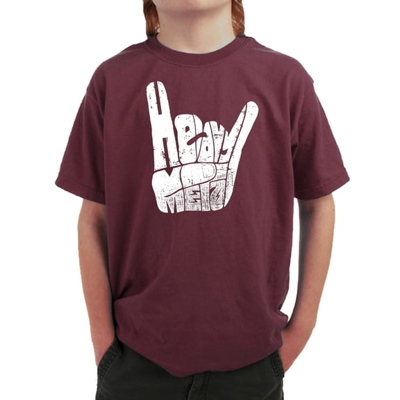 LA Pop Art Boy's Word Art T-shirt - Heavy Metal