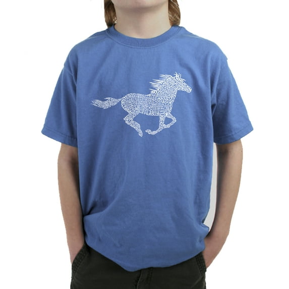 LA Pop Art Boy's Word Art T-shirt - Horse Breeds