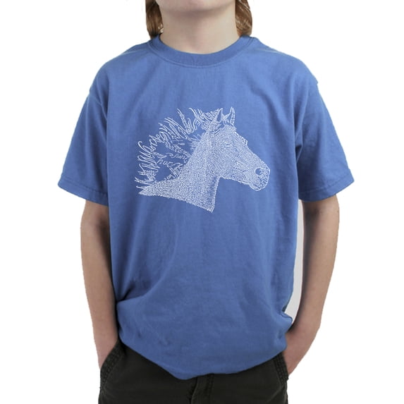LA Pop Art Boy's Word Art T-shirt - Horse Mane