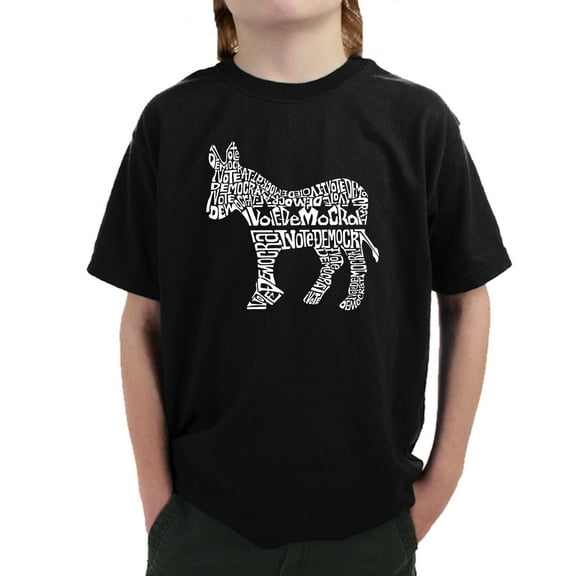 LA Pop Art Boy's Word Art T-shirt - I Vote Democrat