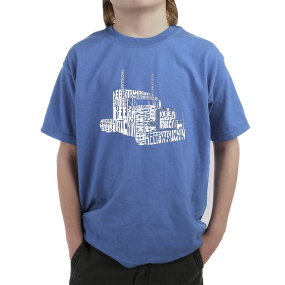 LA Pop Art Boy's Word Art T-shirt - KEEP ON TRUCKIN'