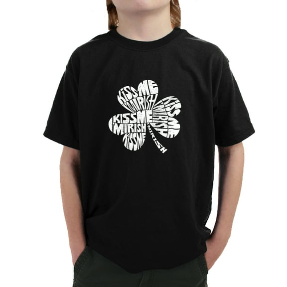 LA Pop Art Boy's Word Art T-shirt - KISS ME I'M IRISH