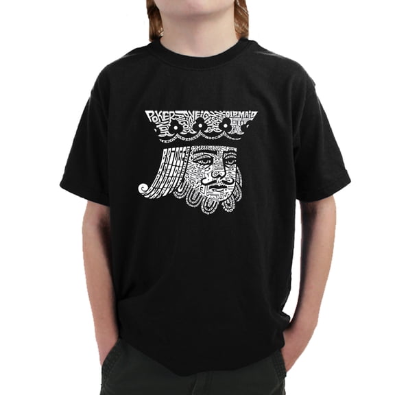 LA Pop Art Boy's Word Art T-shirt - King of Spades