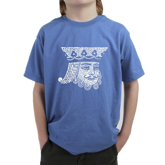 LA Pop Art Boy's Word Art T-shirt - King of Spades