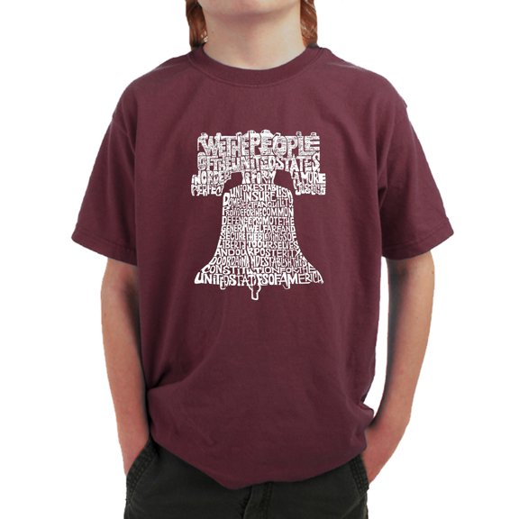 LA Pop Art Boy's Word Art T-shirt - Liberty Bell