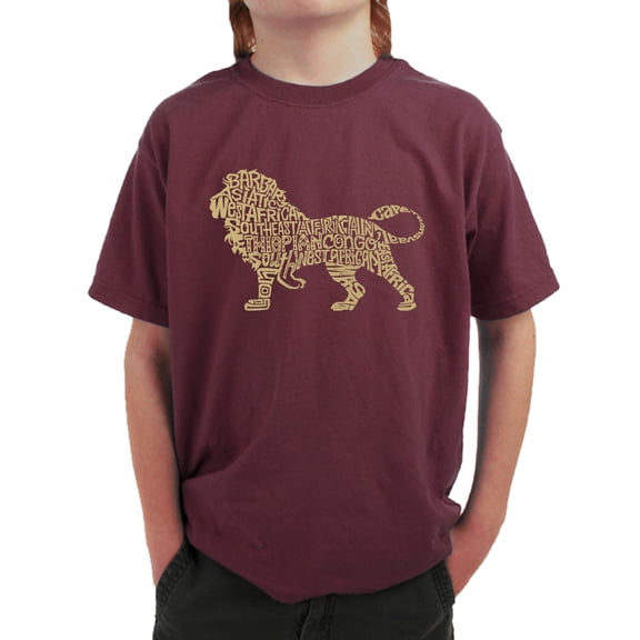 LA Pop Art Boy's Word Art T-shirt - Lion