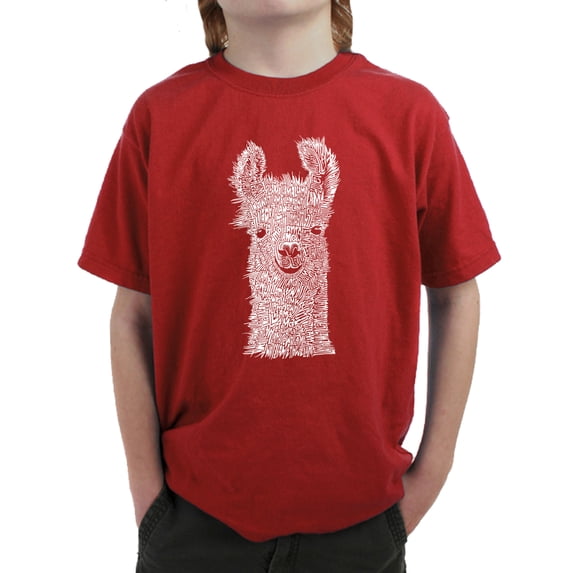 LA Pop Art Boy's Word Art T-shirt - Llama