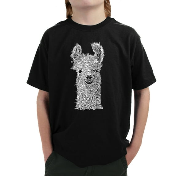 LA Pop Art Boy's Word Art T-shirt - Llama