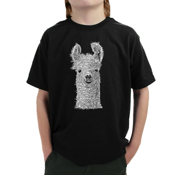 LA Pop Art Boy's Word Art T-shirt - Llama