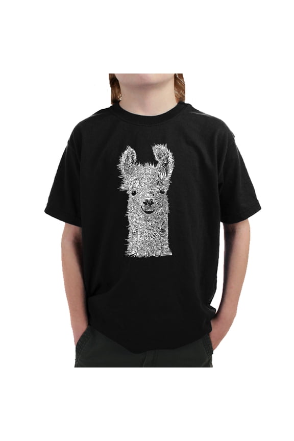 Boy's Word Art T-shirt - Llama