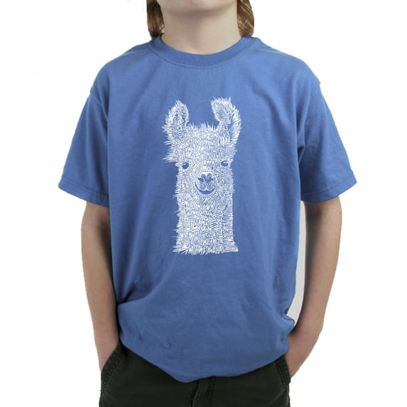 LA Pop Art Boy's Word Art T-shirt - Llama