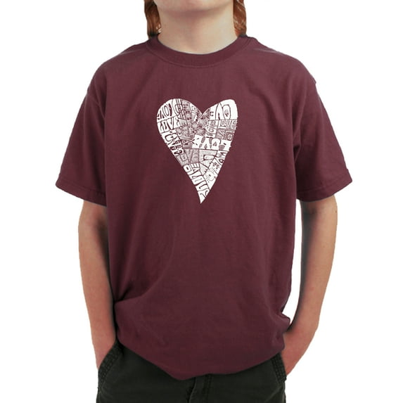 LA Pop Art Boy's Word Art T-shirt - Lots of Love