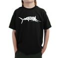 thumbnail image 1 of LA Pop Art Boy's Word Art T-shirt - Marlin - Gone Fishing, 1 of 2