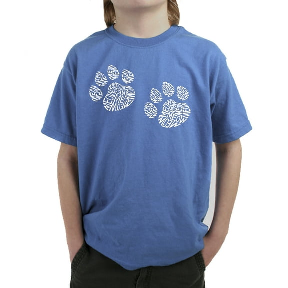 LA Pop Art Boy's Word Art T-shirt - Meow Cat Prints
