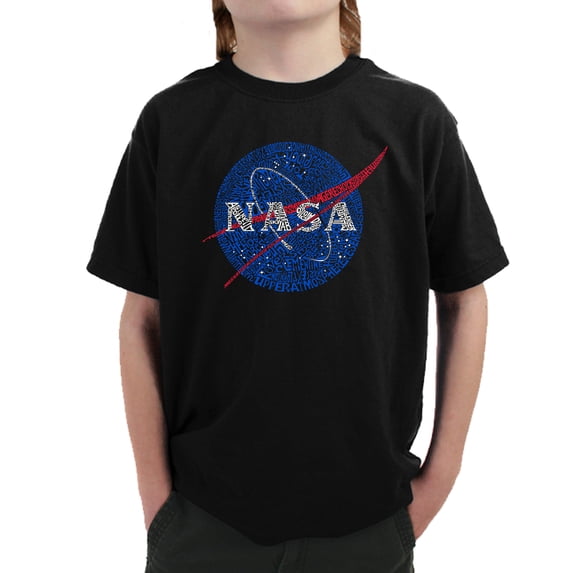 LA Pop Art Boy's Word Art T-shirt - NASA's Most Notable Missions