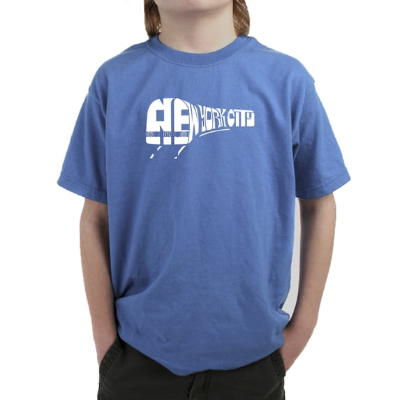 LA Pop Art Boy's Word Art T-shirt - NY SUBWAY