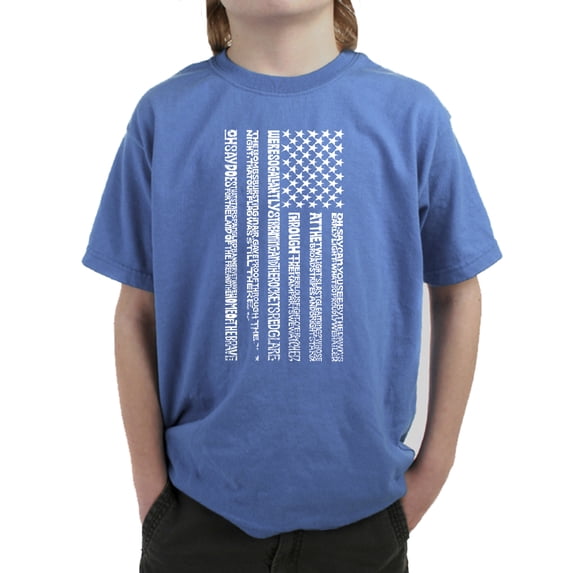 LA Pop Art Boy's Word Art T-shirt - National Anthem Flag