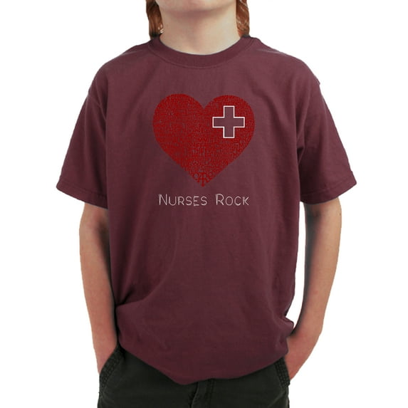 LA Pop Art Boy's Word Art T-shirt - Nurses Rock