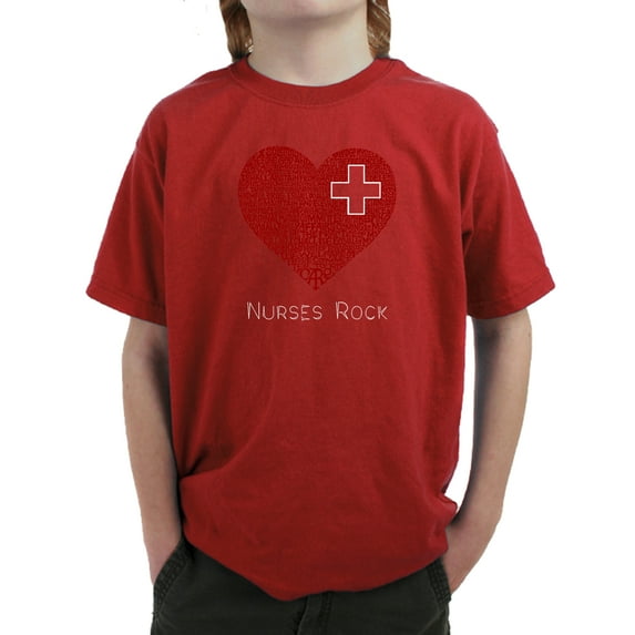 LA Pop Art Boy's Word Art T-shirt - Nurses Rock