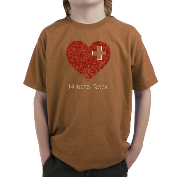 LA Pop Art Boy's Word Art T-shirt - Nurses Rock