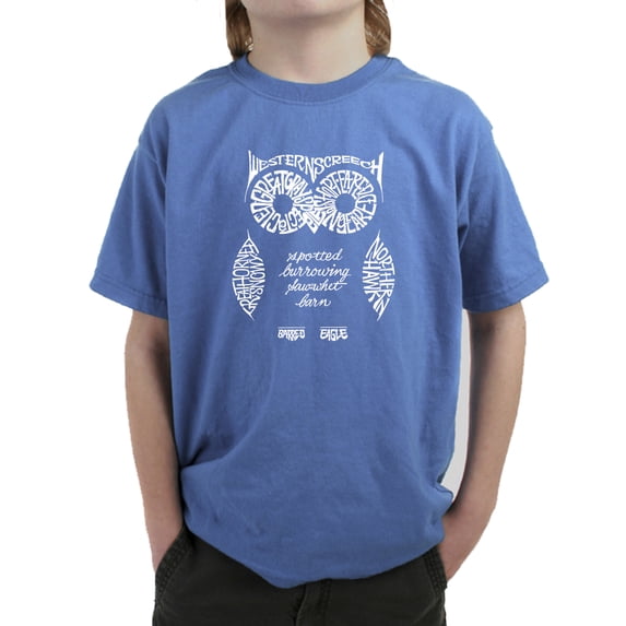 LA Pop Art Boy's Word Art T-shirt - Owl