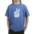 thumbnail image 1 of LA Pop Art Boy's Word Art T-shirt - PEACE FINGERS, 1 of 2