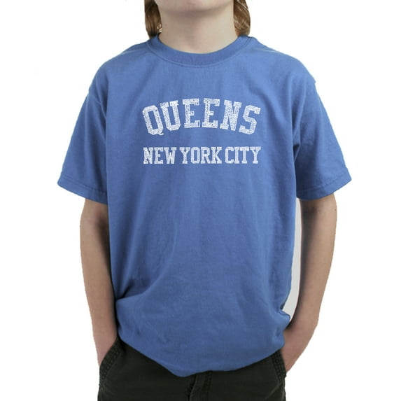 LA Pop Art Boy's Word Art T-shirt - POPULAR NEIGHBORHOODS IN QUEENS, NY