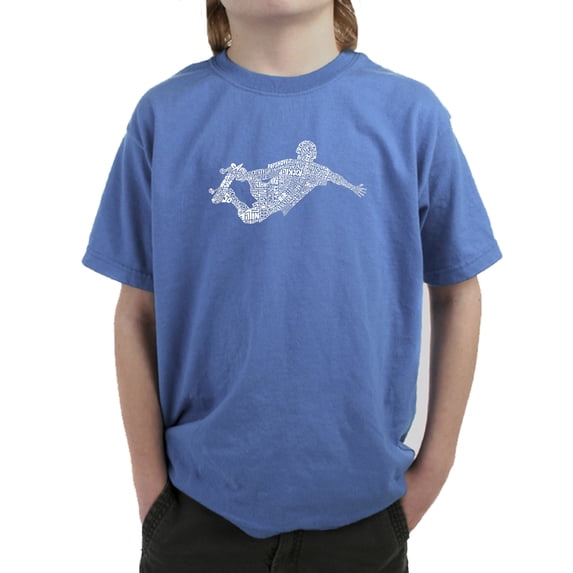 LA Pop Art Boy's Word Art T-shirt - POPULAR SKATING MOVES & TRICKS