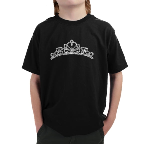 LA Pop Art Boy's Word Art T-shirt - Princess Tiara