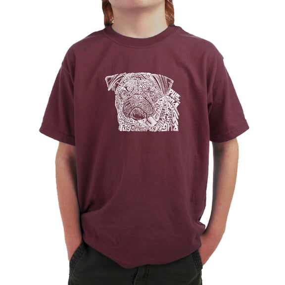 LA Pop Art Boy's Word Art T-shirt - Pug Face