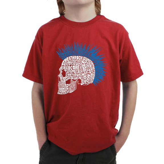 LA Pop Art Boy's Word Art T-shirt - Punk Mohawk