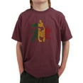thumbnail image 1 of LA Pop Art Boy's Word Art T-shirt - Rasta Lion - One Love, 1 of 2