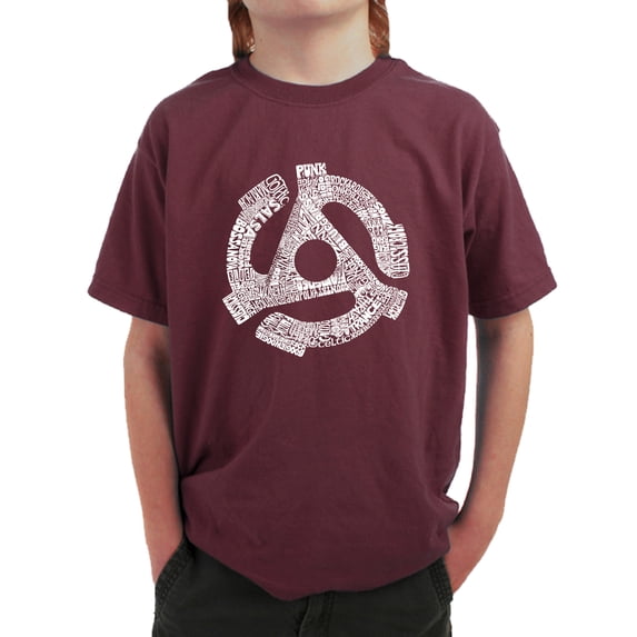 LA Pop Art Boy's Word Art T-shirt - Record Adapter