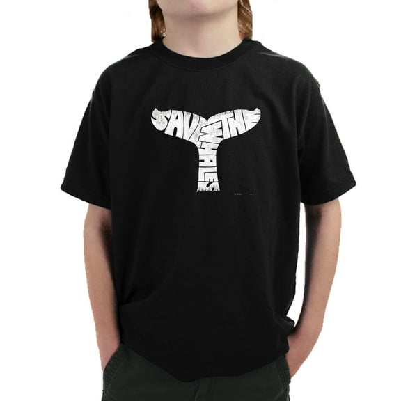 LA Pop Art Boy's Word Art T-shirt - SAVE THE WHALES