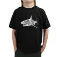 thumbnail image 1 of LA Pop Art Boy's Word Art T-shirt - SPECIES OF SHARK, 1 of 2