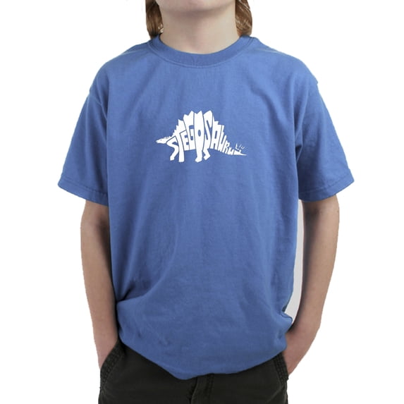 LA Pop Art Boy's Word Art T-shirt - STEGOSAURUS
