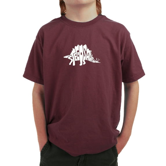 LA Pop Art Boy's Word Art T-shirt - STEGOSAURUS