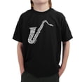 thumbnail image 1 of LA Pop Art Boy's Word Art T-shirt - Sax, 1 of 2