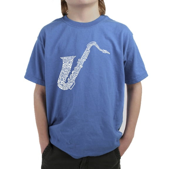 LA Pop Art Boy's Word Art T-shirt - Sax