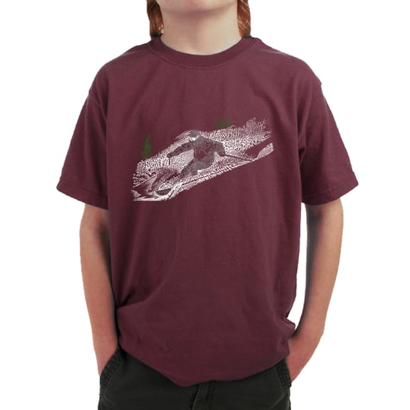 LA Pop Art Boy's Word Art T-shirt - Ski