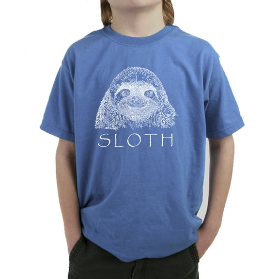 LA Pop Art Boy's Word Art T-shirt - Sloth