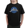 thumbnail image 1 of LA Pop Art Boy's Word Art T-shirt - Species of Dolphin, 1 of 2