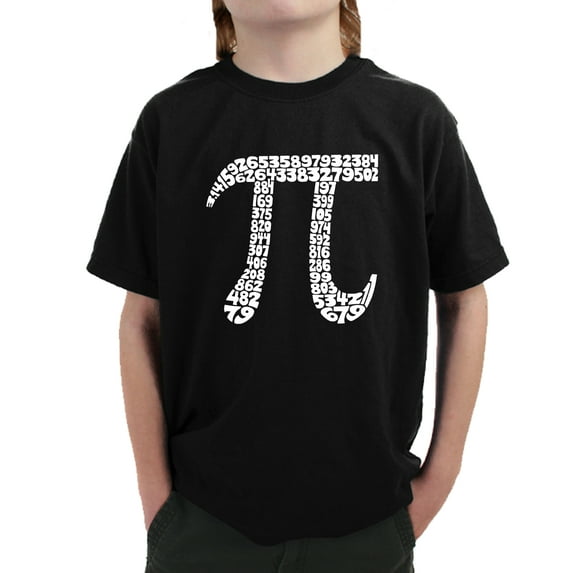 LA Pop Art Boy's Word Art T-shirt - THE FIRST 100 DIGITS OF PI