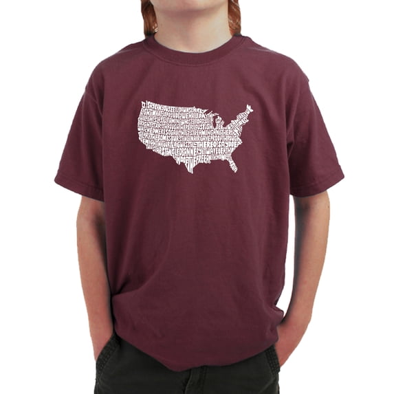 LA Pop Art Boy's Word Art T-shirt - THE STAR SPANGLED BANNER