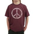 thumbnail image 1 of LA Pop Art Boy's Word Art T-shirt - THE WORD PEACE IN 77 LANGUAGES, 1 of 2