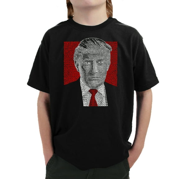 LA Pop Art Boy's Word Art T-shirt - TRUMP 2016 - Make America Great Again