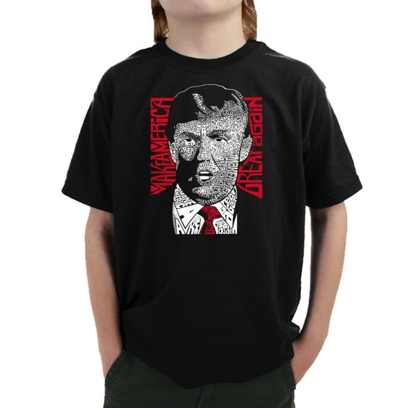 LA Pop Art Boy's Word Art T-shirt - TRUMP - Make America Great Again